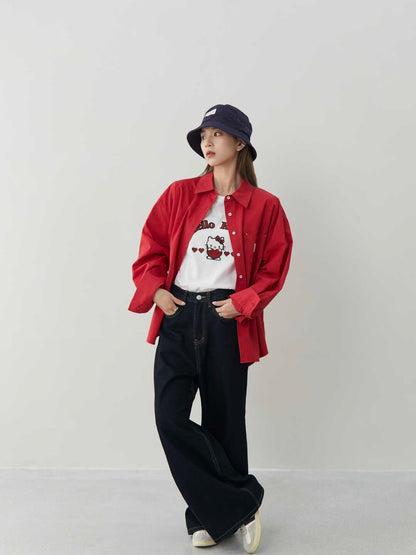 Hello Kitty Graphic Tee – Cute Casual Cartoon T-Shirt for Women & Teens