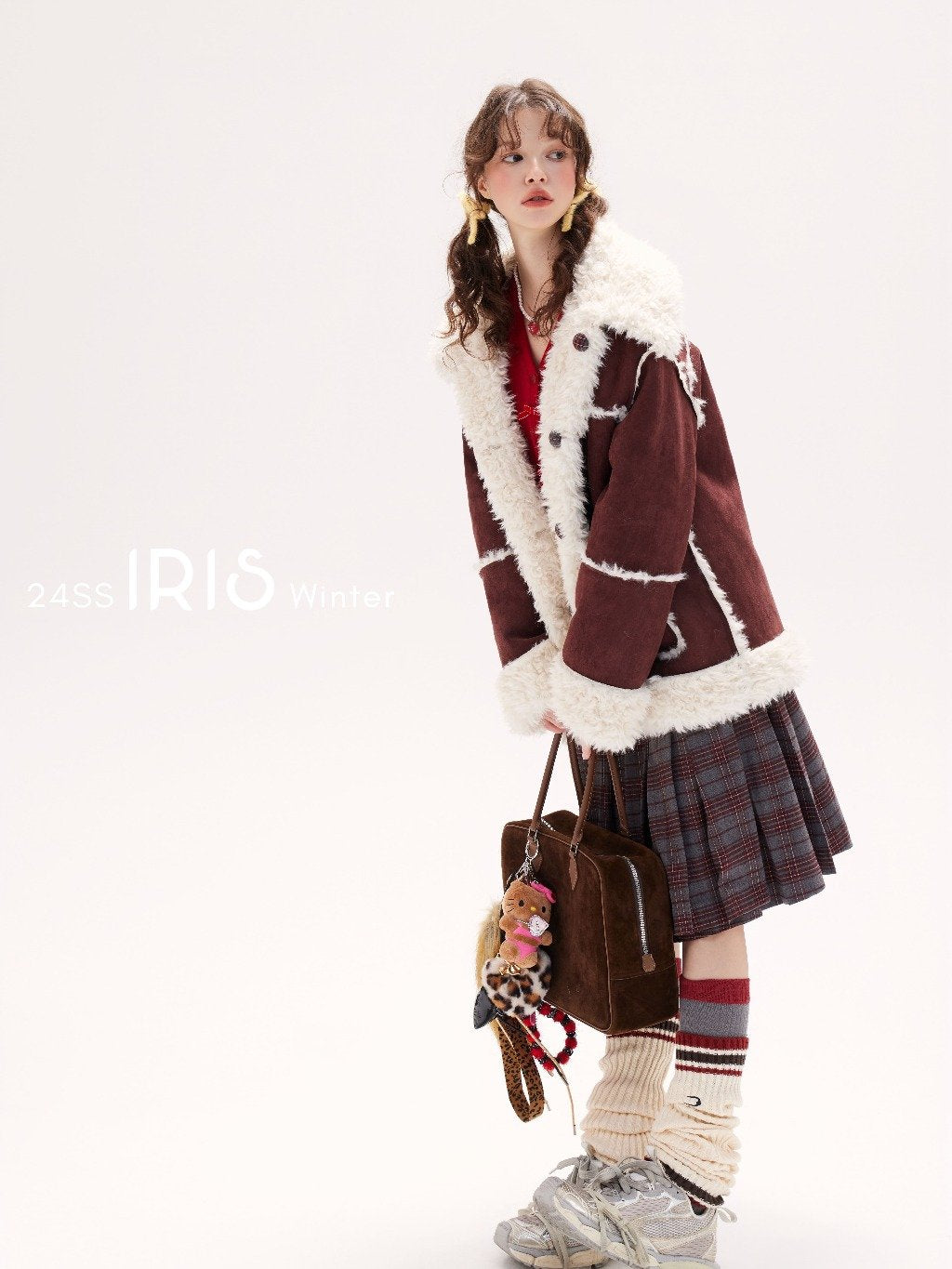 With It Double Wear Fur Coat - Mahogany & Cream