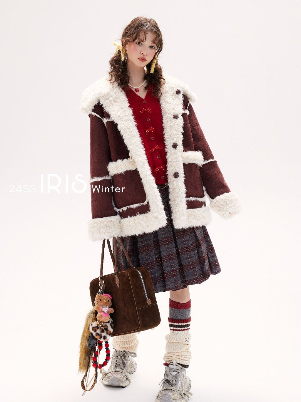 With It Double Wear Fur Coat - Mahogany & Cream