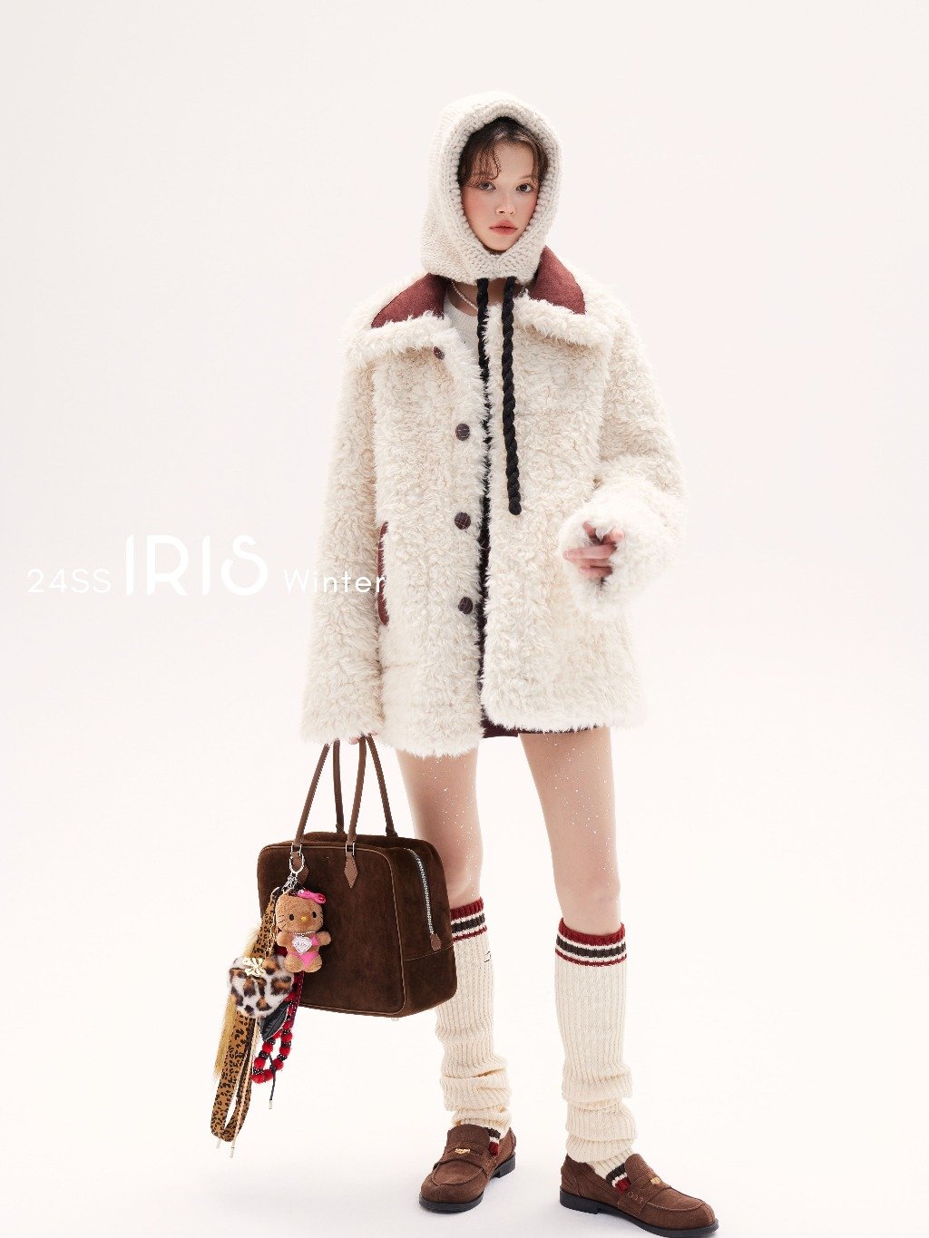 With It Double Wear Fur Coat - Mahogany & Cream