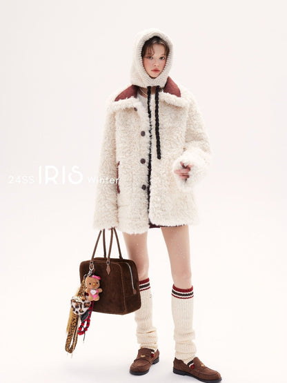 With It Double Wear Fur Coat - Mahogany & Cream