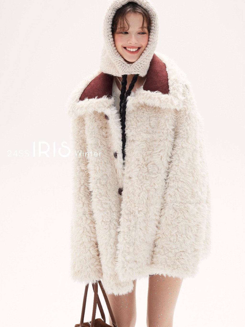 With It Double Wear Fur Coat - Mahogany & Cream