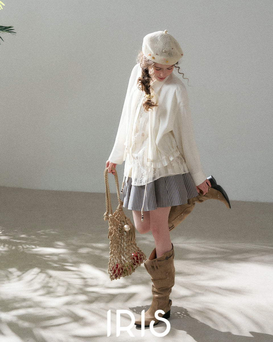 Drawstring Lace Panel Shirt