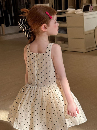 Elodie Polka Dot Party Dress - Cream & Noir