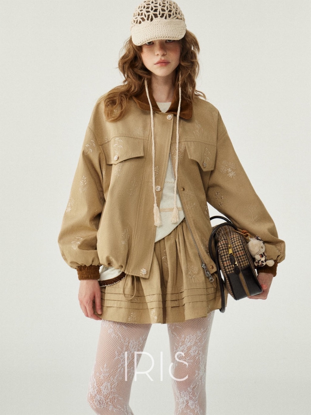 Wildflower Embroidered Pleated Skirt - Golden Sand