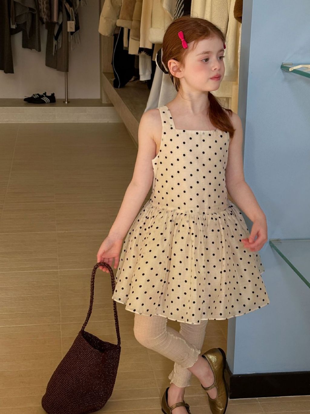 Elodie Polka Dot Party Dress - Cream & Noir