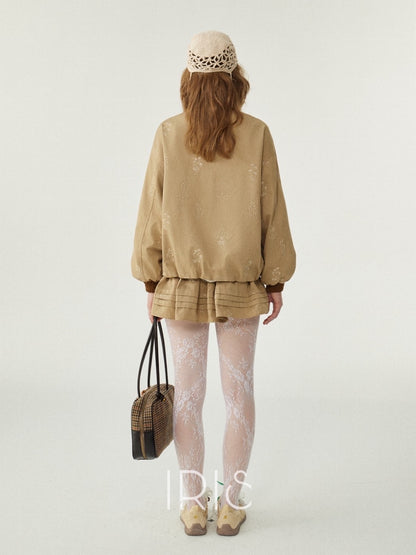 Wildflower Embroidered Pleated Skirt - Golden Sand