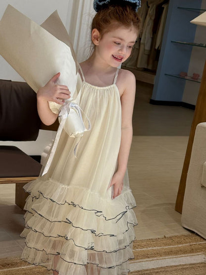 Enchanted Tulle Tiered Dress - Creamy Vanilla