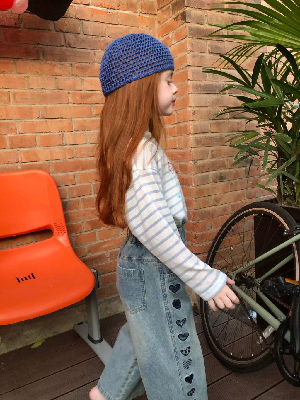 Girls Heart Embroidered Wide Leg Denim Pants – Kids Jeans