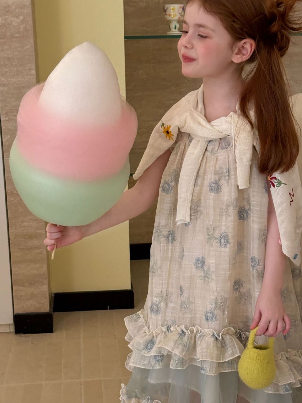 Vintage Rose Meadow Tulle Dress - Antique Cream