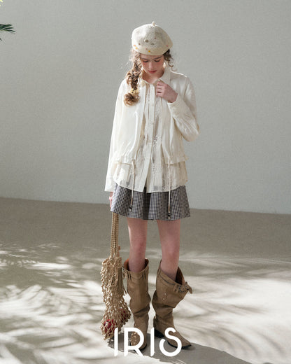 Drawstring Lace Panel Shirt