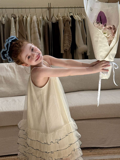 Enchanted Tulle Tiered Dress - Creamy Vanilla