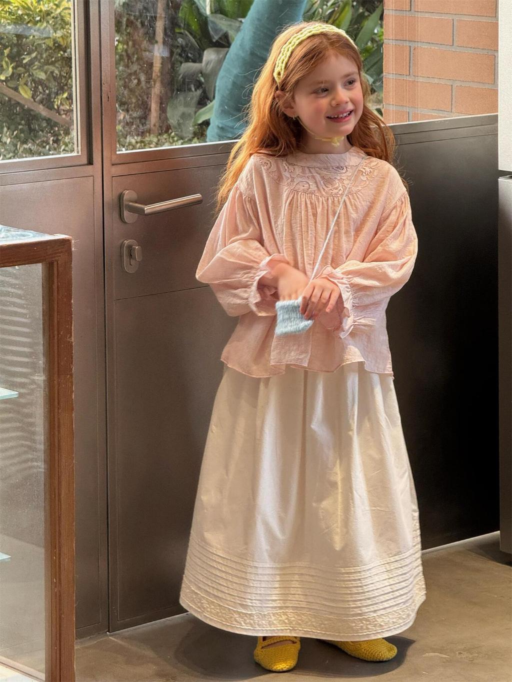 Clara Victorian Embroidered Two-Piece Set - Blush & Cream